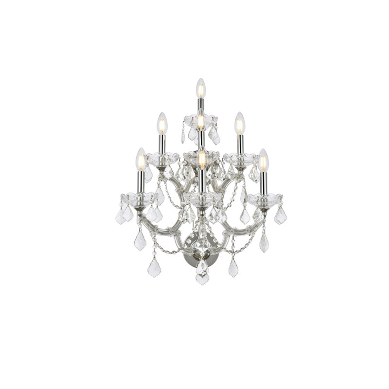 Cristal taillé royal transparent Maria Theresa Mishayla, H 27 po x l 12 po x P 12 po, Chrome, 7