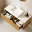 Armoire de rangement murale 48 po en corail de grain de bois avec tiroir et tablette, comptoir en pierre frittée blanche