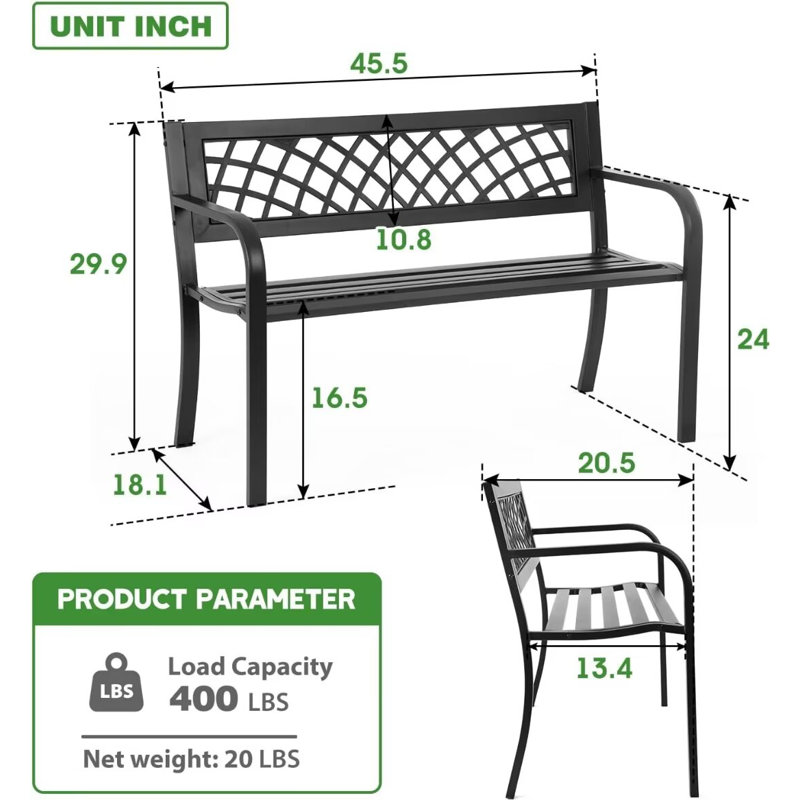 Dkelincs Metal Outdoor Bench