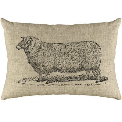  Sheep Linen Lumbar Pillow