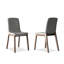 Chaise d'appoint à dossier solide gris et brun (ensemble de 2)