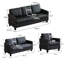Ensemble de salon confortable en similicuir 6 places avec ports USB