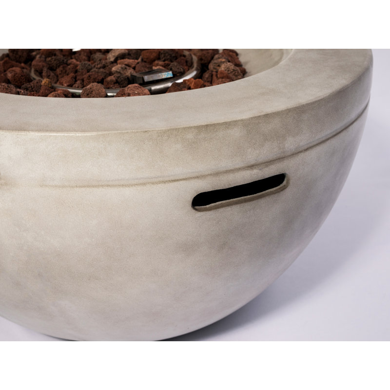 Ahtziry Round Polyresin Propane Smokeless Fire Pit