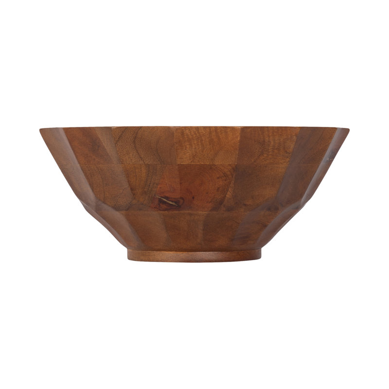 Plete Round Mango Wood Serving Bowl