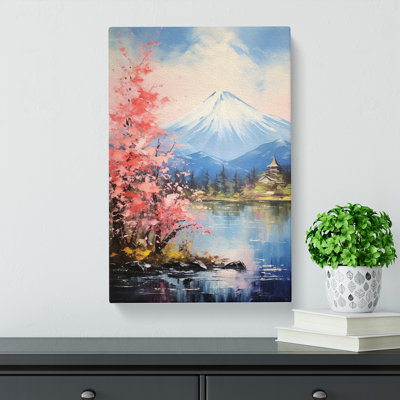 Mount Fuji Impressionism - Wrapped Canvas Print