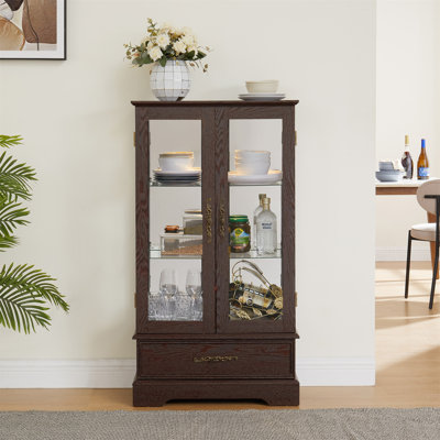 Exquisite Lighted Glass Display Cabinet With Versatile Storage