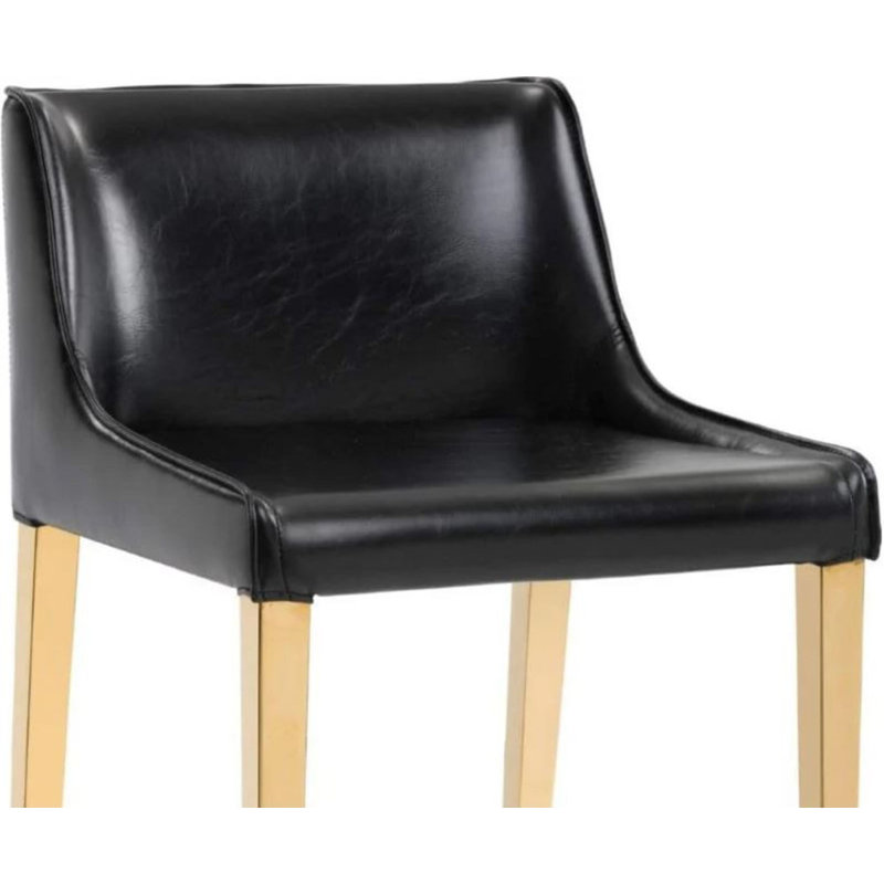Tabouret de comptoir noir Xalo, Noir