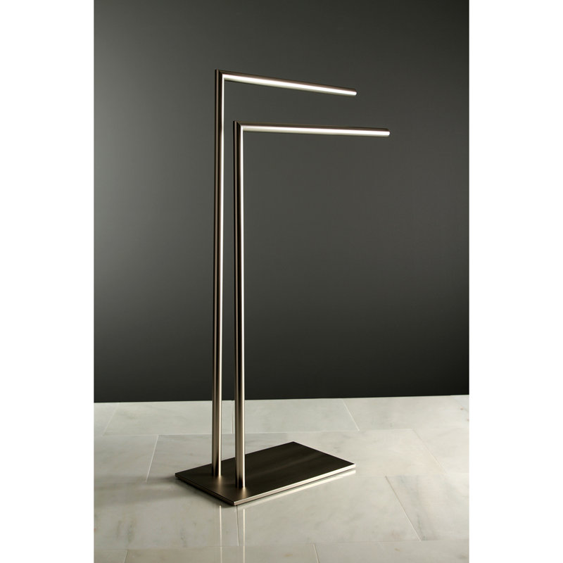 Kingston Brass Edenscape Freestanding Dual Towel Rack, Brushed Nickel