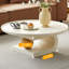 Table à thé simple en bois rond de style crème