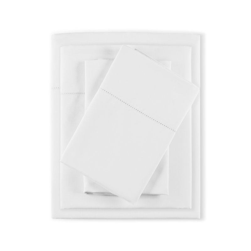 500 Thread Count Egyptian-Quality Cotton Deep Pocket Sheet Set, Queen, White