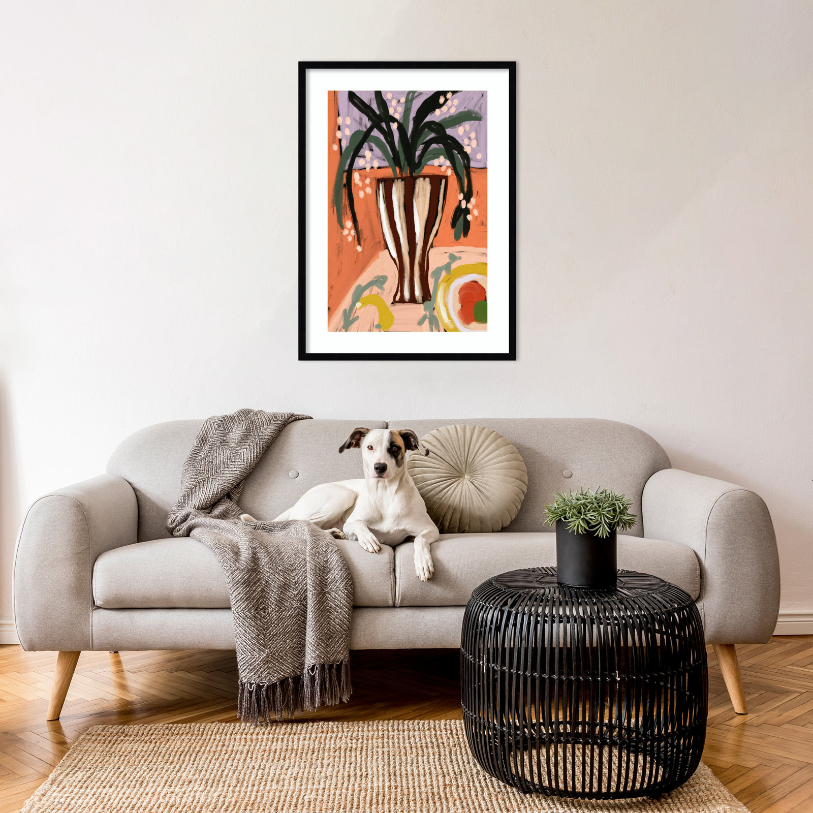 Floral Still Life No. 3 Print, Black, 33" H x 24" W