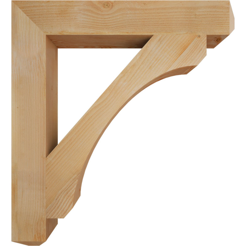 H Wood Bracket/Corbel, Douglas Fir (Rough Sawn), 44" H x 6" W x 40" D