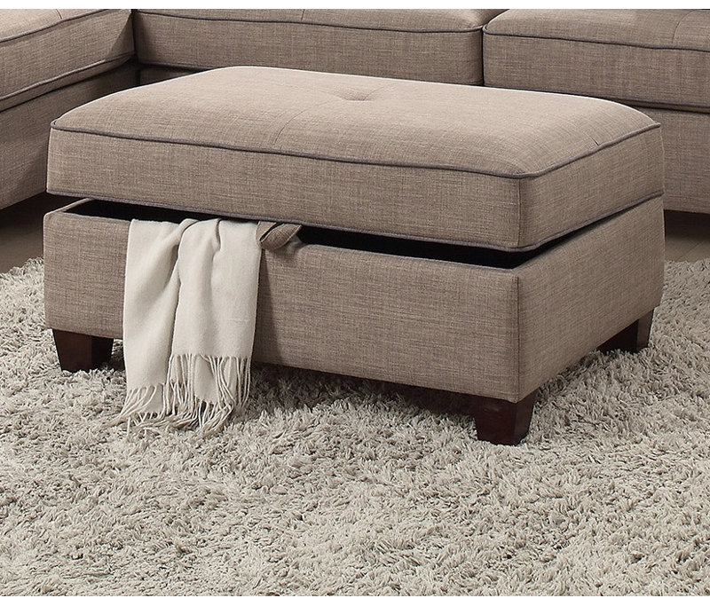 3 pièces Canapé modulaire en acier Dorris, Tissu café clair
