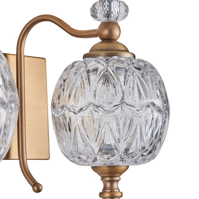 3-Light Bathroom Vanity Light Brushed Brass Finish UL Listed