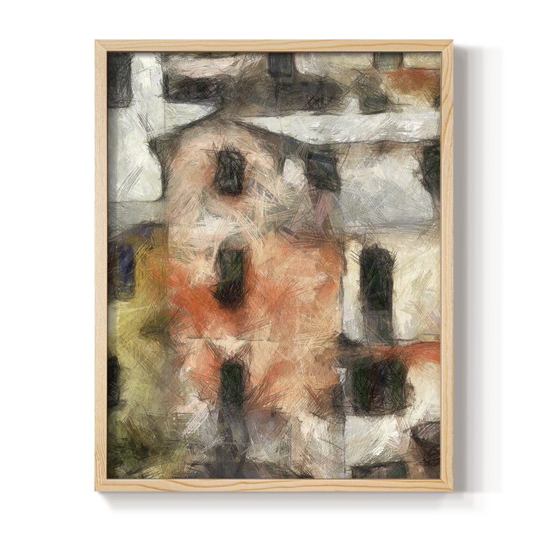 Stacked House IV, reproduction encadrée - bois massif, H 30 po x l 24 po