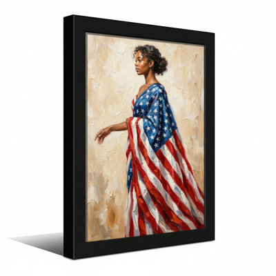 Fashion American Flag Woman Portrait Art Print
