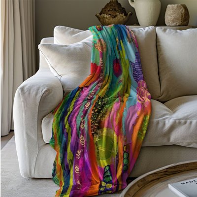 Colourful Garden - 1 Piece Premium Sherpa Blanket