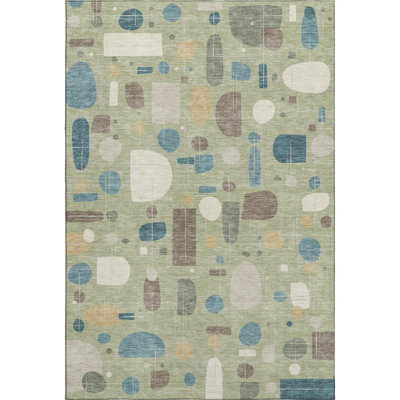 Premium Machine Washable Mayfield AMF2393 Geometric Rug