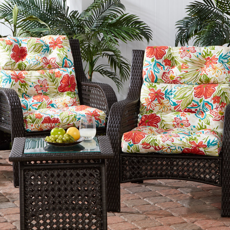 Lester Outdoor High Back Chair Cushion, Breeze Floral, 2