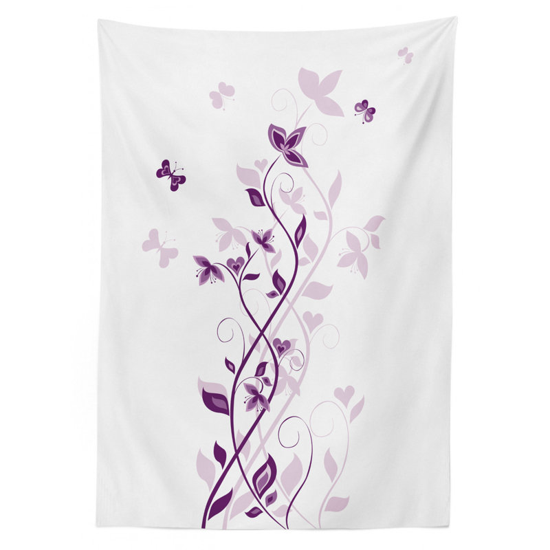 Swirling Persian Lilac Blooms Tablecloth, 84" L x 60" W