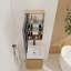 Armoire de salle de bain avec miroir 20 po avec rangement, armoire à pharmacie murale avec porte miroir, tablettes en verre réglables, contreplaqué (Mc901bimo)