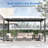 LED Louvered Pergola,Outdoor Pergola with LED Strip Lights, Adjustable Roof Metal Pergola for Patio & Garden-122813308