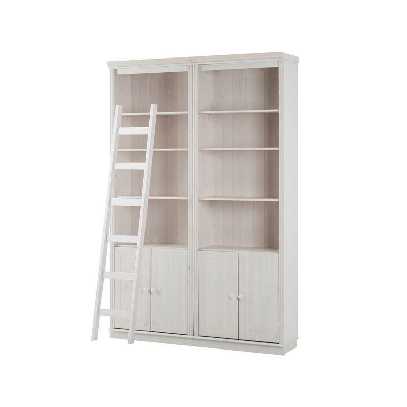 Dedrah 223cm H x 148cm W Library Bookcase, White