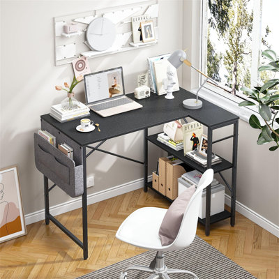 L-Shaped Metal Base Computer Desk