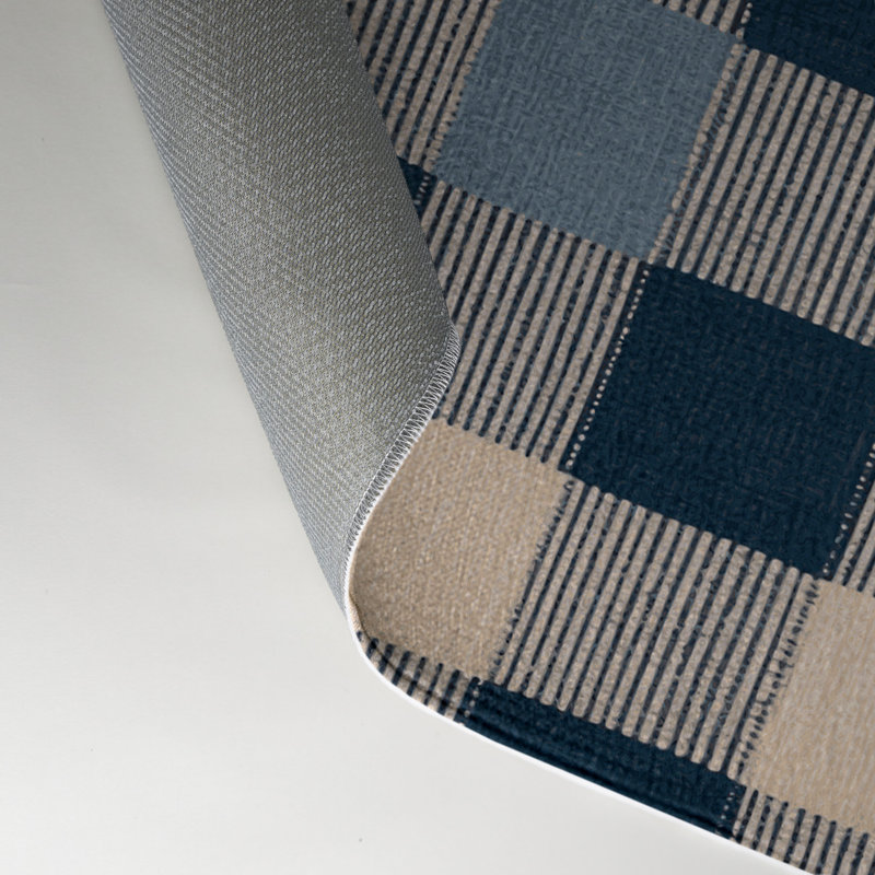 Tapis d'intérieur et d'extérieur à carreaux gris, Rectangle 9 pi x 12 pi