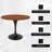 Heatherton 36" Round Dining Table with MDF Top Kitchen Table and Black Stainless Steel Pedestal Base Seats 2-4 Person-823705488