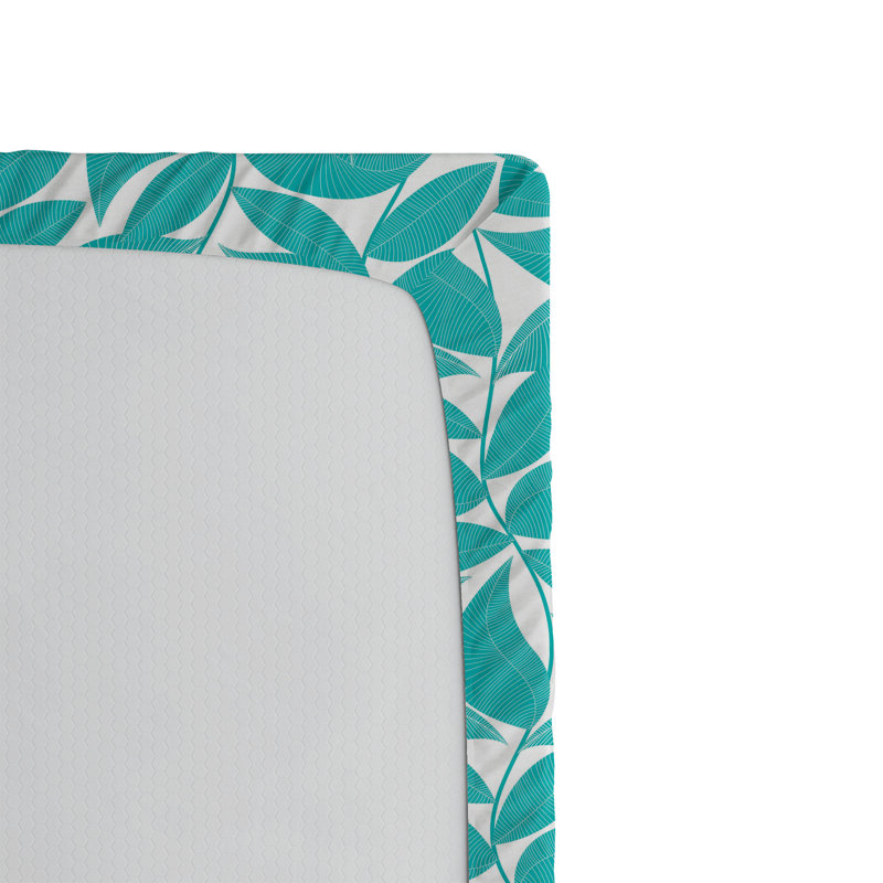 Ambesonne Fitted Sheet 2-Pack, California King Fitted Sheet, Turquoise/White Floral