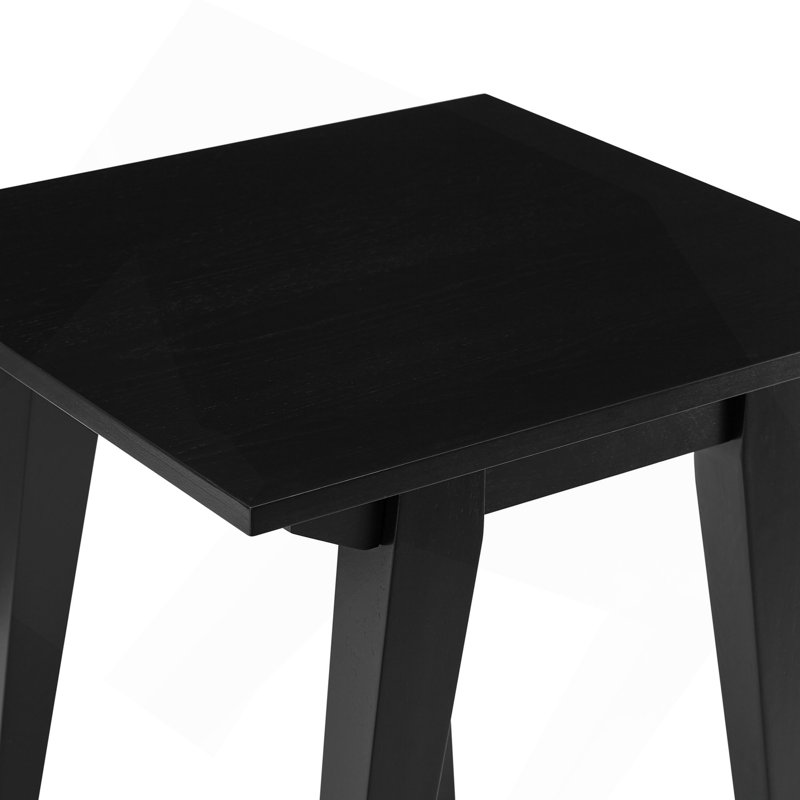 Japandi Minimal Wood Side Table – Black, Black
