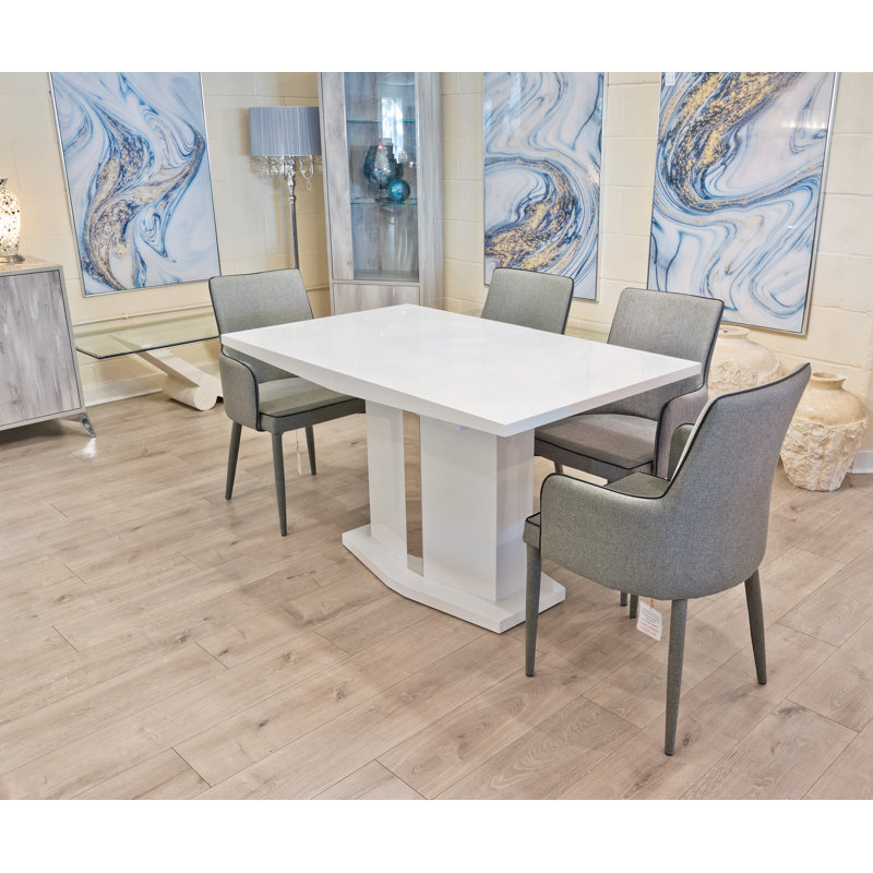 Ricki 6 - Person Butterfly Leaf Dining Set, Grey, White