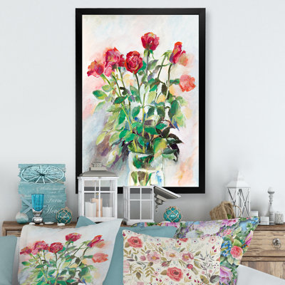 Pastel Summer Roses Vase " Pastel Summer Roses Vase "