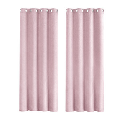 Linen Blend Blackout Curtain Panel Pair