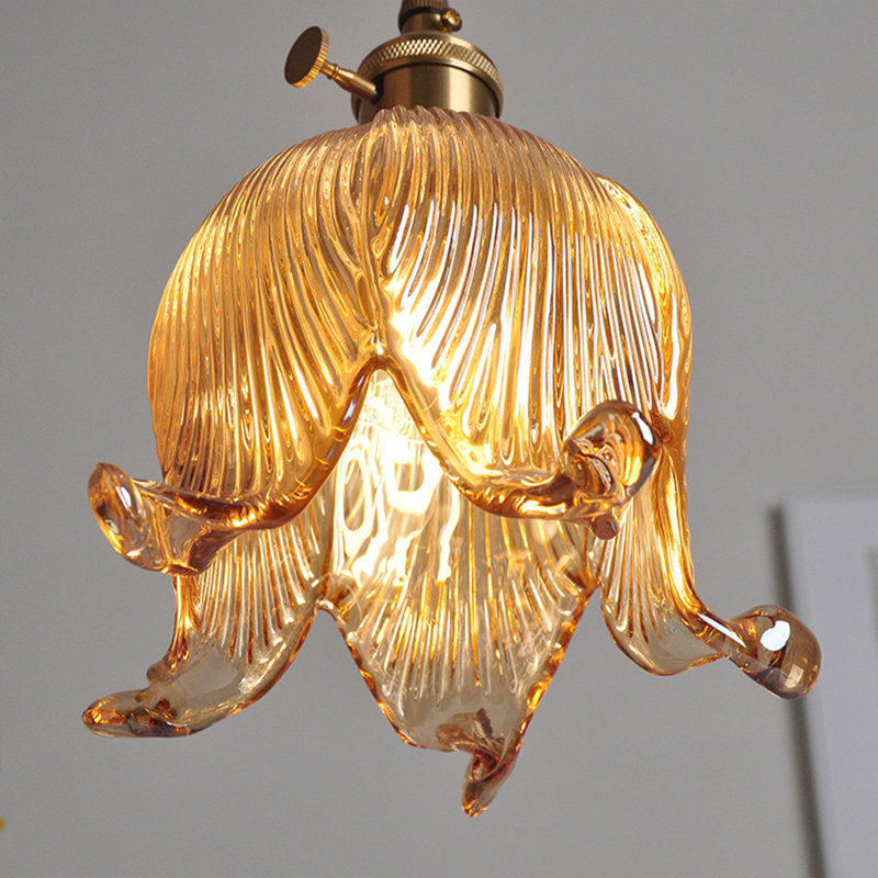 Haylea 1 - Light Brass Unique/Statement Pendant, Brown