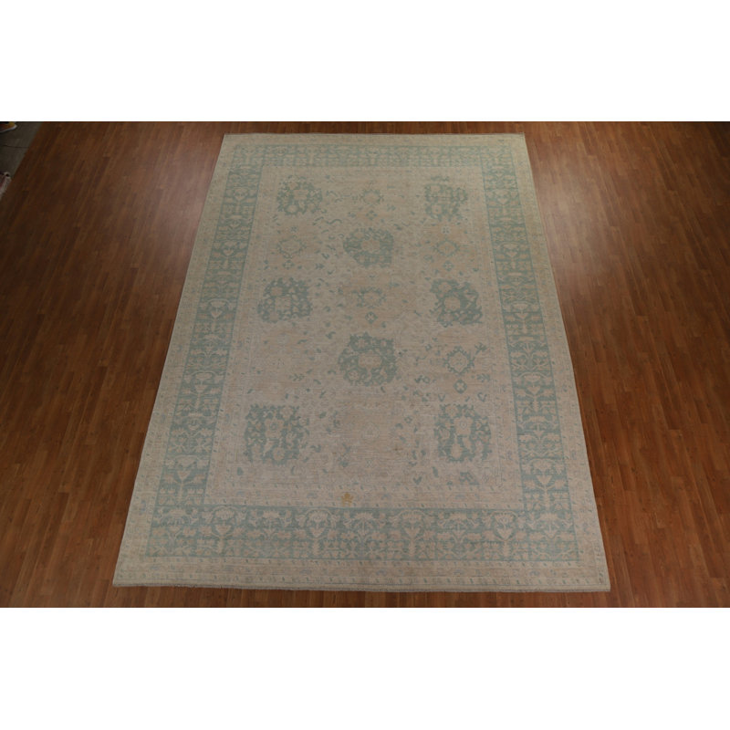 Tapis turc Oushak végétal noué à la main 10 x 14