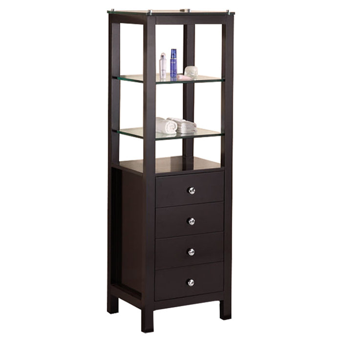 Solid Wood Freestanding Linen Cabinet
