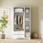 Armoire à miroir 3 portes avec 2 tiroirs et armoire supérieure-1862070590