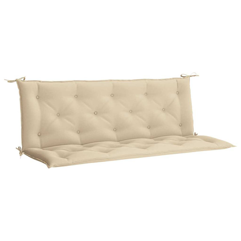 Garden Bench Cushion Set of 2 Beige Oxford Fabric 100 Percent Polyester Outdoor Bench Pads, 39.4" H x 59.1" W x 2.8" D