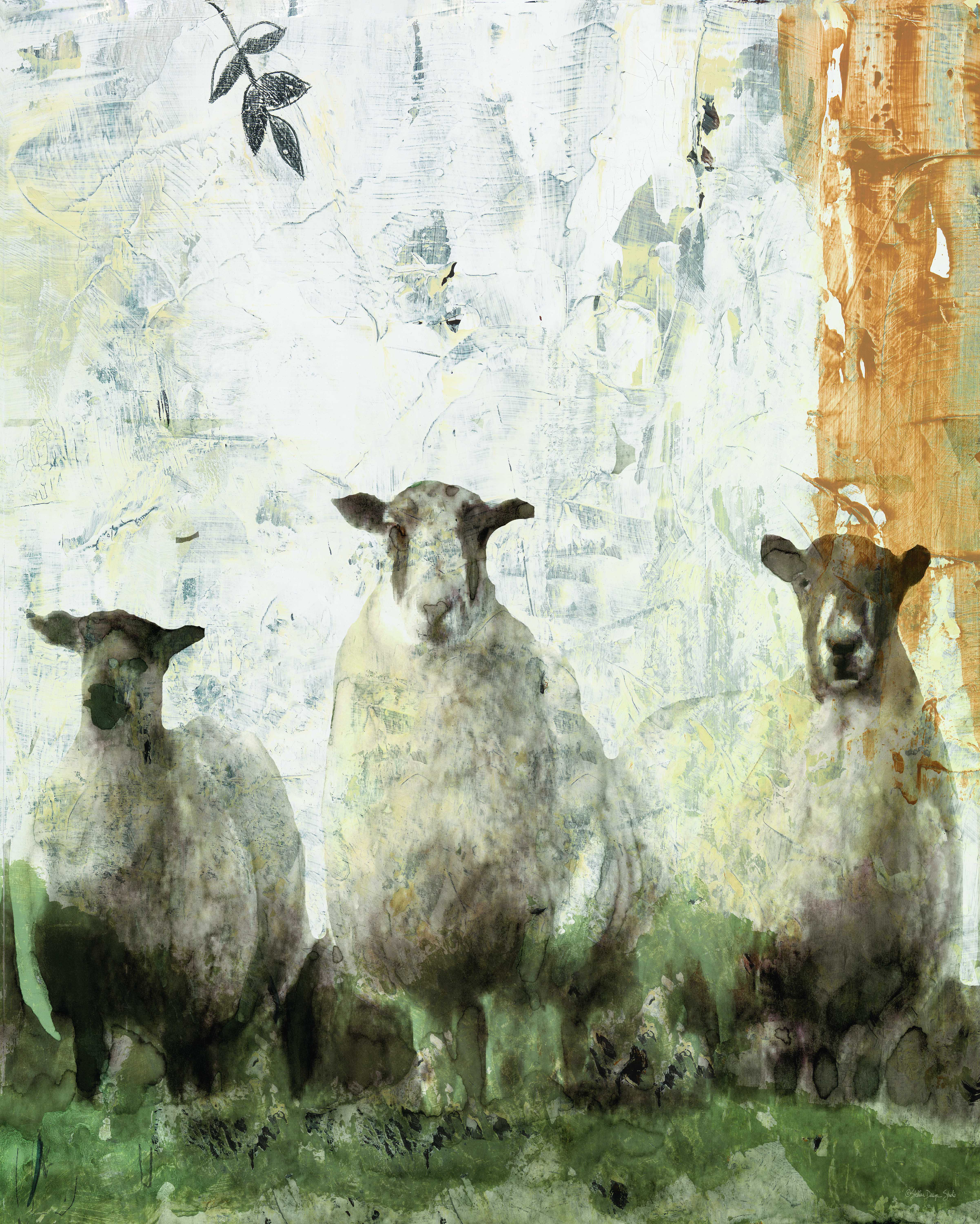 August Grove® Three Sheep On Canvas Print