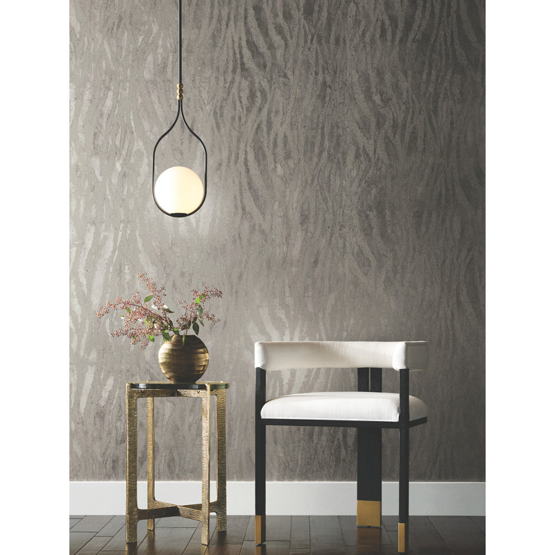 Zebra Chic Wallpaper, Silver