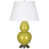 Céramique émaillée jaune citron / argent antiqu