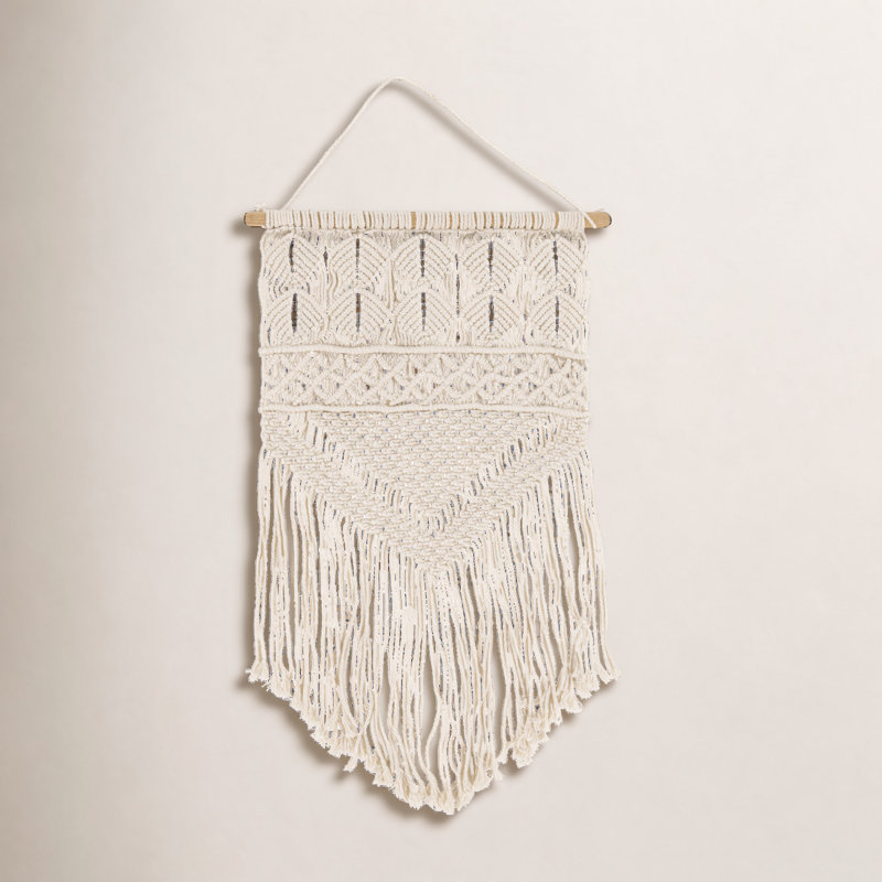 Cotton Hand Woven Tiered Wall Hanging, 31" H x 15" W