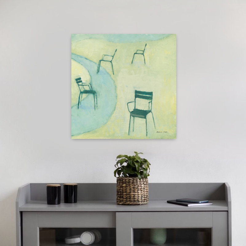 Chaises I, architecture contemporaine, art mural, H 18 po x l 18 po