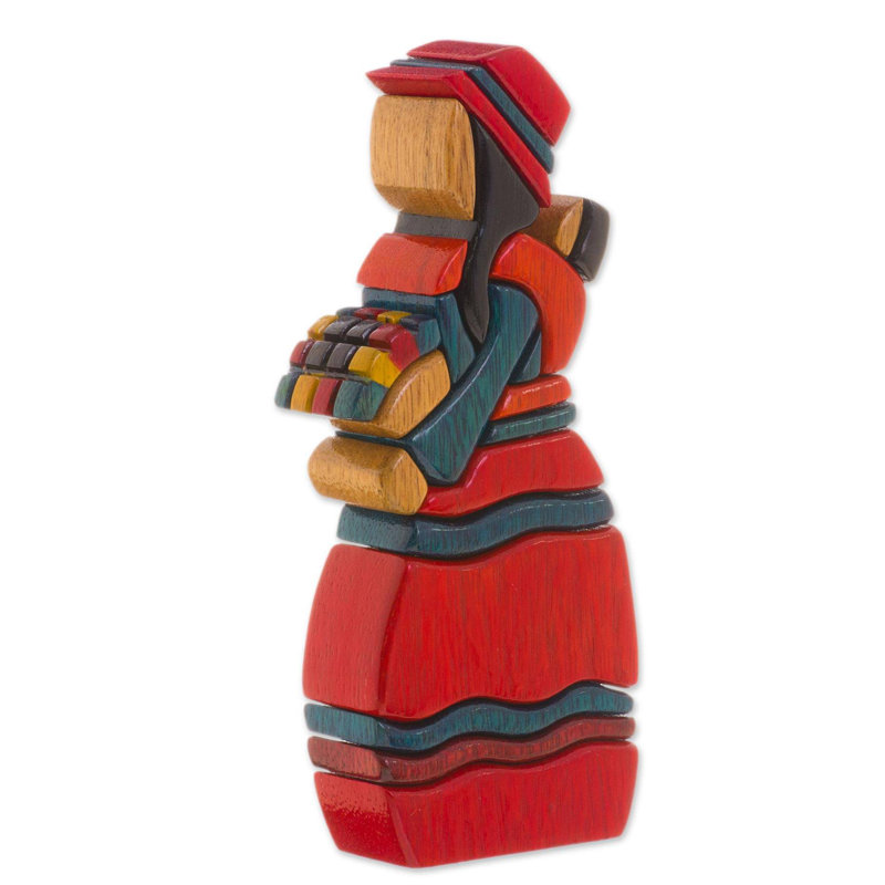 Figurine en bois vendant des fleurs Larchwood