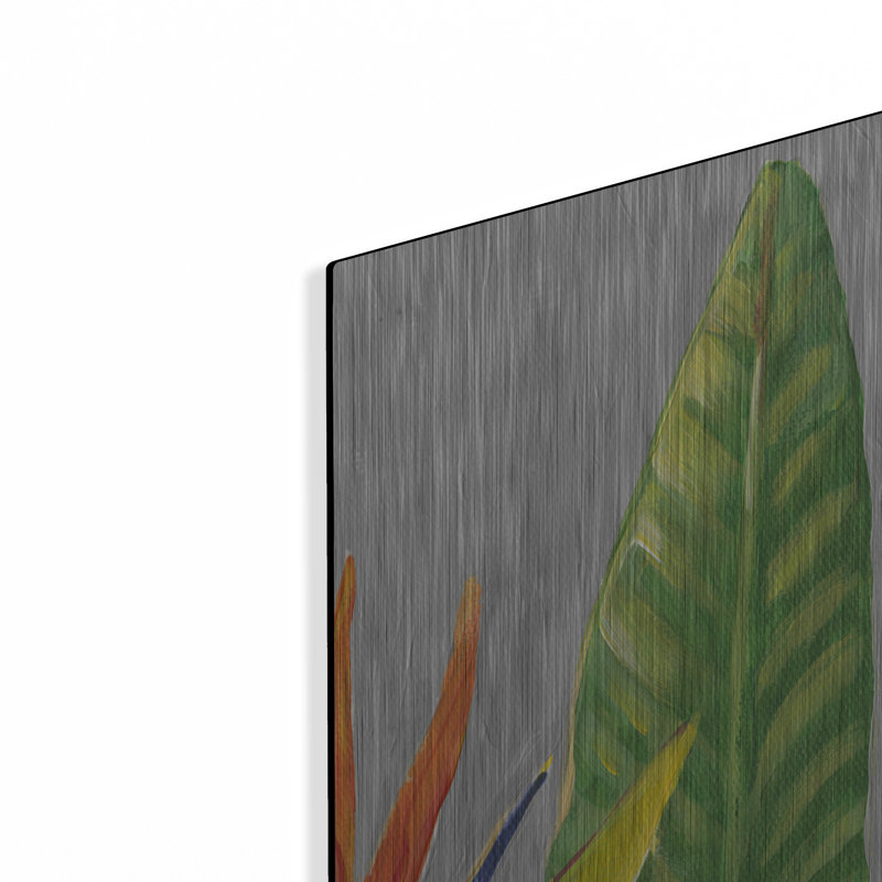 Art mural en métal luxueux, «Bird of Paradise Triptych III» par Tim O'Toole, 16 po x 48 po