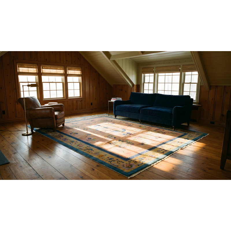 Tapis corail / saumon / rose Antique Art Deco