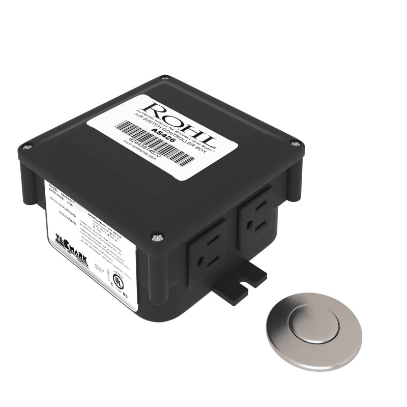 Rohl Waste Disposal Control Box With Air Switch Button, Satin Nickel