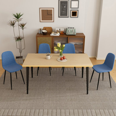 Ensemble de table de salle à manger, table de cuisine rectangulaire avec 4 chaises de salle à manger, patio
